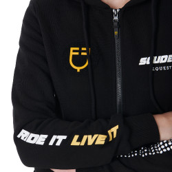 Sweatshirt com capuz feminino Scuderia Equestro em French Terry Preto