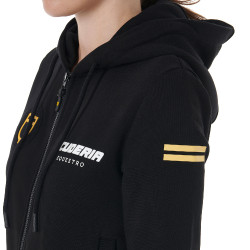 Sweatshirt com capuz feminino Scuderia Equestro em French Terry Preto