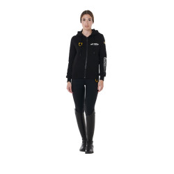 Sweatshirt com capuz feminino Scuderia Equestro em French Terry Preto