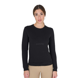 Sweatshirt feminino com gola redonda e logotipo estampado Equestro