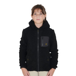 Sweatshirt de lã polar infantil com zíper Equestro Preto