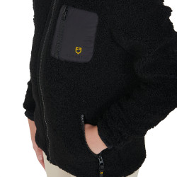 Sweatshirt de lã polar infantil com zíper Equestro Preto