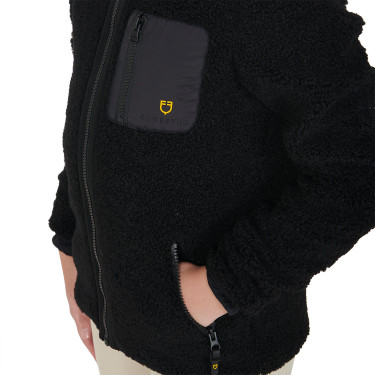 Sweatshirt de lã polar infantil com zíper Equestro Preto
