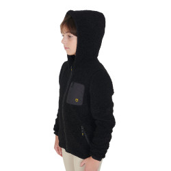 Sweatshirt de lã polar infantil com zíper Equestro Preto