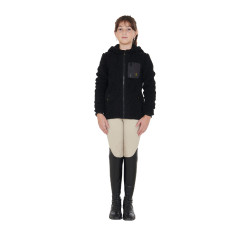 Sweatshirt de lã polar infantil com zíper Equestro Preto
