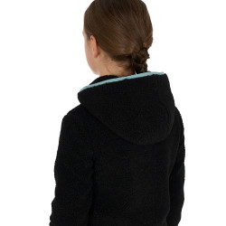 Sweatshirt de lã polar infantil com zíper Equestro Preto / névoa cinzenta
