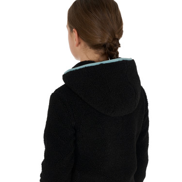 Sweatshirt de lã polar infantil com zíper Equestro Preto / névoa cinzenta