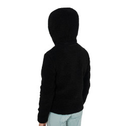 Sweatshirt de lã polar infantil com zíper Equestro Preto / névoa cinzenta