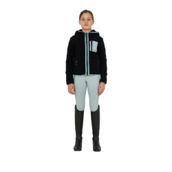 Sweatshirt de lã polar infantil com zíper Equestro Preto / névoa cinzenta