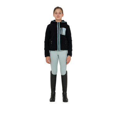 Sweatshirt de lã polar infantil com zíper Equestro Preto / névoa cinzenta