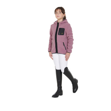 Sweatshirt de lã polar infantil com zíper Equestro Rosa