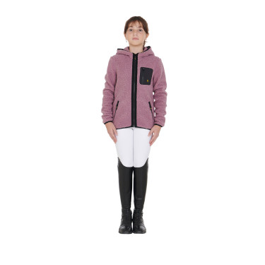 Sweatshirt de lã polar infantil com zíper Equestro Rosa