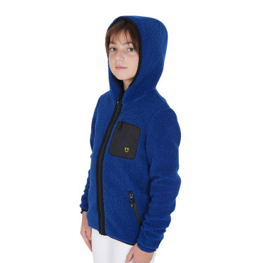Sweatshirt de lã polar infantil com zíper Equestro Azul royal