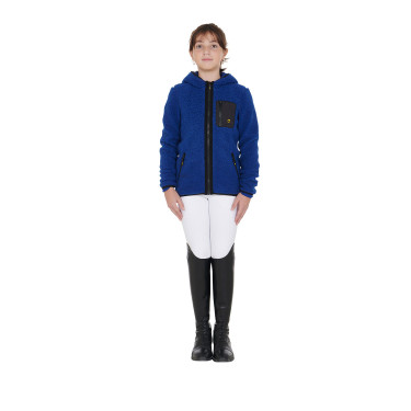 Sweatshirt de lã polar infantil com zíper Equestro Azul royal