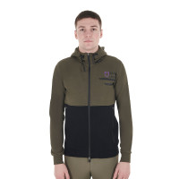 Sweatshirt com capuz masculino Equestro com interior em lã polar Verde hera