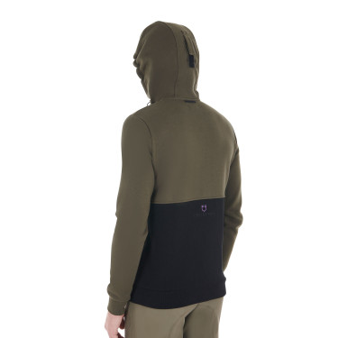 Sweatshirt com capuz masculino Equestro com interior em lã polar Verde hera Sweatshirt com capuz masculino Equestro com interior em lã polar Verde hera