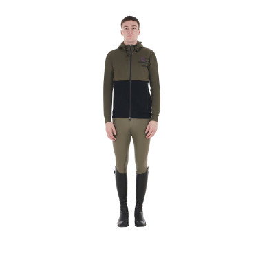 Sweatshirt com capuz masculino Equestro com interior em lã polar Verde hera Sweatshirt com capuz masculino Equestro com interior em lã polar Verde hera