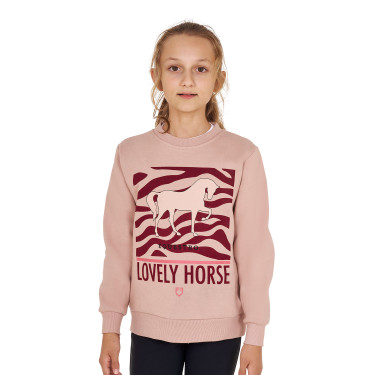 Sweatshirt Equestro em algodão com gola redonda para menina Lovely Horse