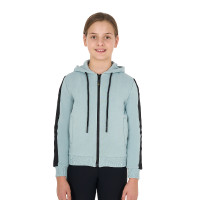 Sweatshirt Equestro feminino com zíper completo e interior em lã polar Névoa cinza Azul Sweatshirt Equestro feminino com zíper completo e interior em lã polar Névoa cinza Azul