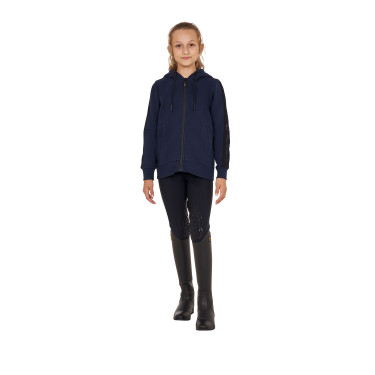 Sweatshirt Equestro feminino com zíper completo e interior em lã polar Blazer marinho Azul-marinho