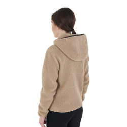 Sweatshirt feminino de lã com bolso Equestro Incenso Bege