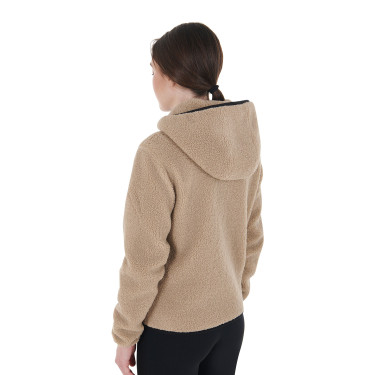 Sweatshirt feminino de lã com bolso Equestro Incenso Bege
