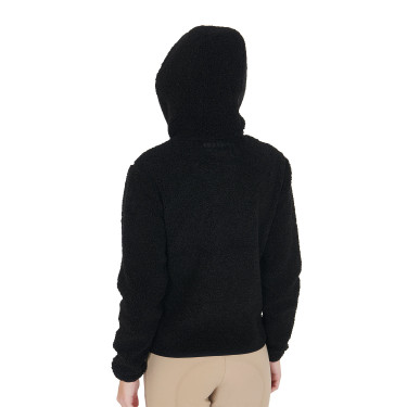 Sweatshirt feminino de lã com bolso Equestro Preto Sweatshirt feminino de lã com bolso Equestro Preto