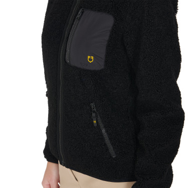 Sweatshirt feminino de lã com bolso Equestro Preto Sweatshirt feminino de lã com bolso Equestro Preto