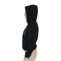 Sweatshirt feminino de lã com bolso Equestro Preto Sweatshirt feminino de lã com bolso Equestro Preto