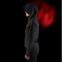 Moletom técnico com capuz feminino Equestro Ridertechnology Preto