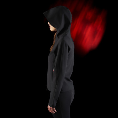 Moletom técnico com capuz feminino Equestro Ridertechnology Preto