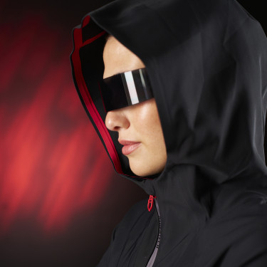 Moletom técnico com capuz feminino Equestro Ridertechnology Preto