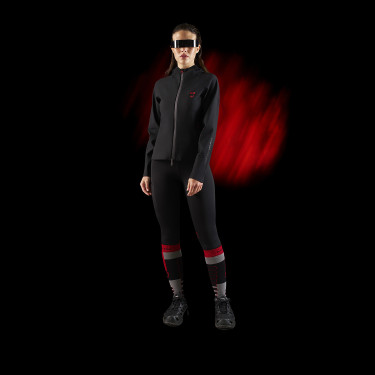 Moletom técnico com capuz feminino Equestro Ridertechnology Preto