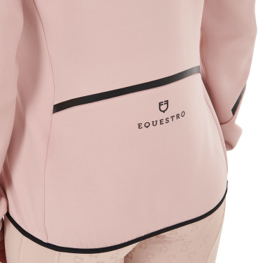 Sweatshirt técnico feminino em jersey com fecho éclair Equestro Camafeu rosa