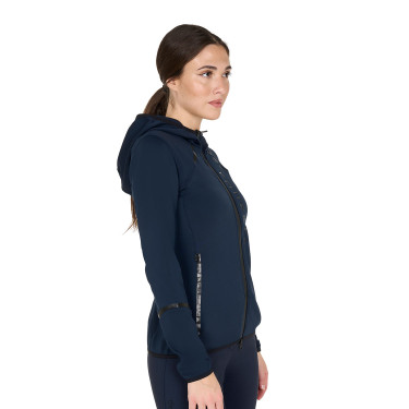 Sweatshirt técnico feminino em jersey com fecho éclair Equestro Sweatshirt técnico feminino em jersey com fecho éclair Equestro