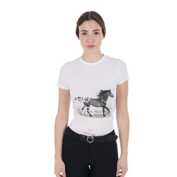 Camiseta de algodão Equestro feminina Horse Lover