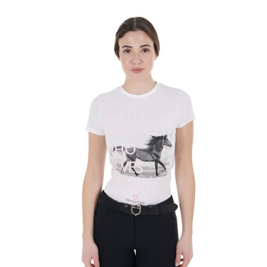 Camiseta de algodão Equestro feminina Horse Lover
