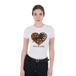 Damen-T-Shirt aus Baumwolle Wild & Free Equestro Branco