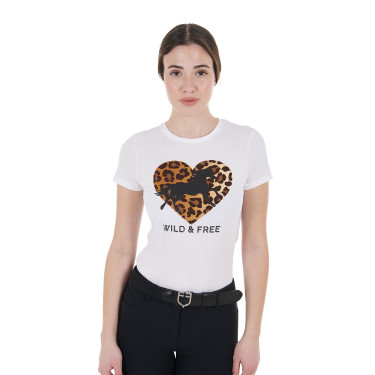 Damen-T-Shirt aus Baumwolle Wild & Free Equestro Branco
