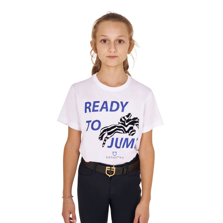 T-shirt Equestro em algodão menina Ready To Jump