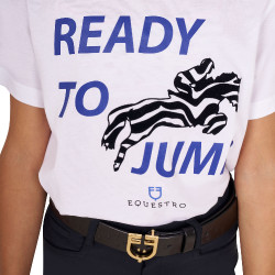T-shirt Equestro em algodão menina Ready To Jump Branco T-shirt Equestro em algodão menina Ready To Jump Branco