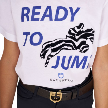 T-shirt Equestro em algodão menina Ready To Jump Branco T-shirt Equestro em algodão menina Ready To Jump Branco