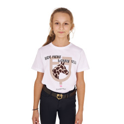 T-shirt Equestro em algodão menina Ride More Worry Less