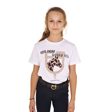 T-shirt Equestro em algodão menina Ride More Worry Less