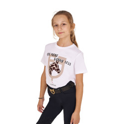 T-shirt Equestro em algodão menina Ride More Worry Less Branco T-shirt Equestro em algodão menina Ride More Worry Less Branco