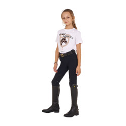 T-shirt Equestro em algodão menina Ride More Worry Less Branco T-shirt Equestro em algodão menina Ride More Worry Less Branco