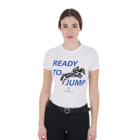 T-shirt Equestro em algodão para mulher Ready to Jump Preto T-shirt Equestro em algodão para mulher Ready to Jump Preto