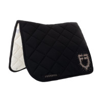 Almofada de sela de dressage Equestro com logótipo em strass Preto Almofada de sela de dressage Equestro com logótipo em strass Preto