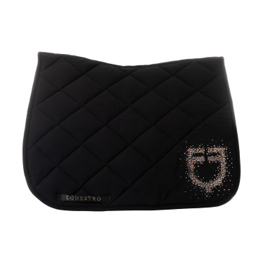 Almofada de sela de dressage Equestro com logótipo em strass Almofada de sela de dressage Equestro com logótipo em strass
