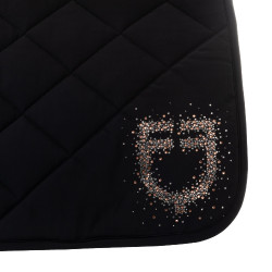 Almofada de sela de dressage Equestro com logótipo em strass Preto